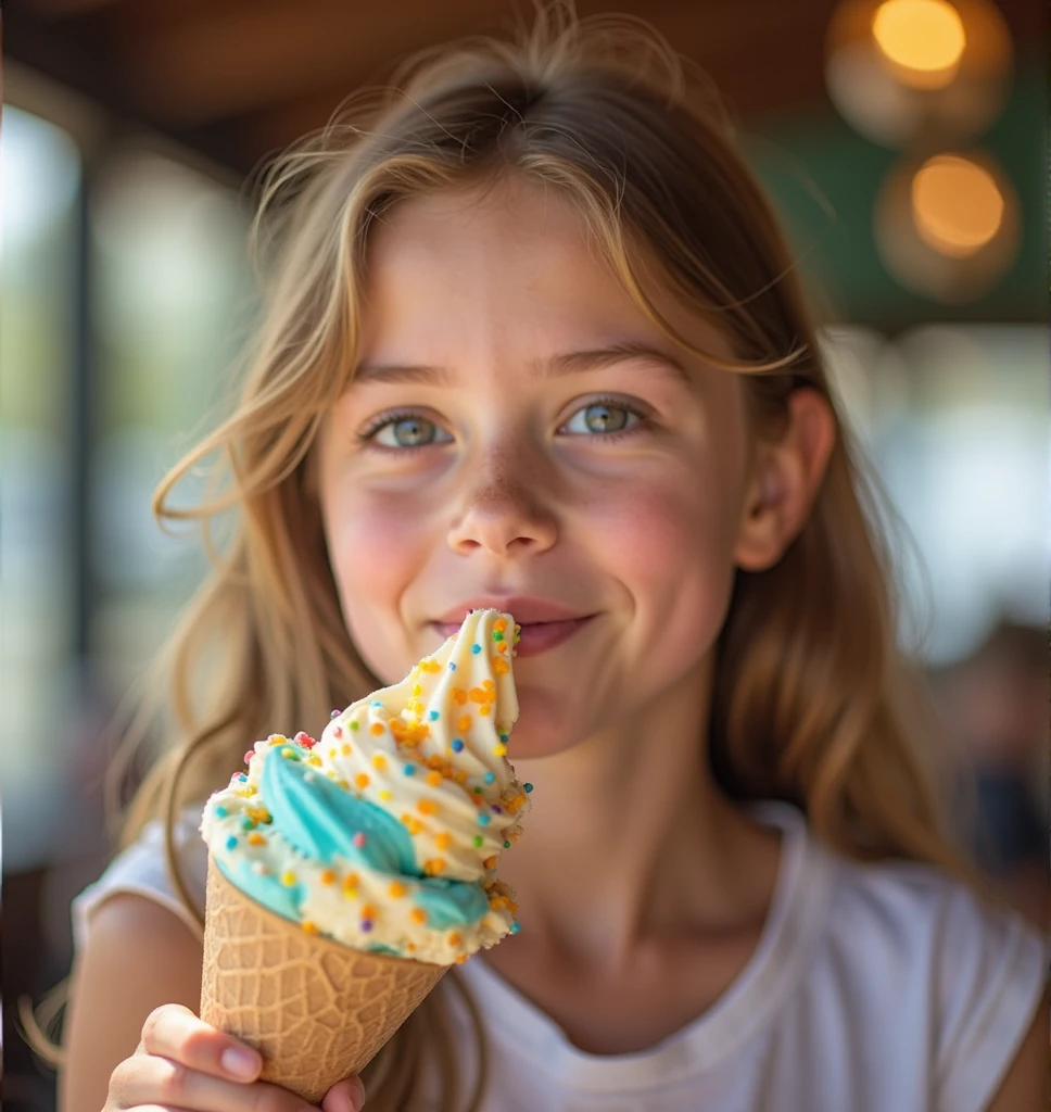 16 year old girl on the beach naked without clothes sucking an ice cream