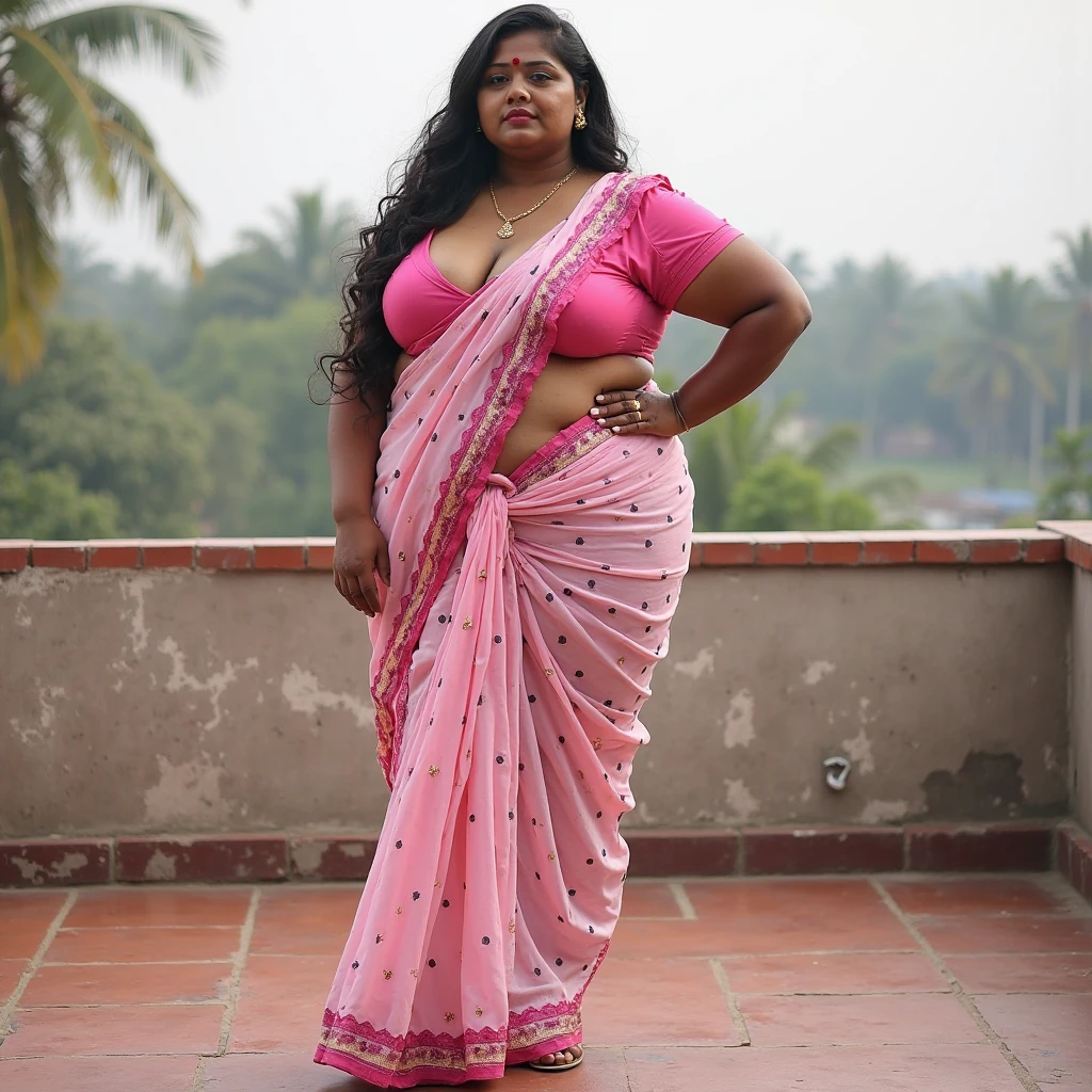 Indian woman masterpiece, best quality, ultra-detailed,, wearing hook blouse, 20 years old, (chubby cheeks:1.1), (curvy body:1.2), (bindi), An Indian beauty, charismatic, light Indian- skin, view the viewer, naughty smile, Indian village,big chest fat Chubby front doggy down big  Cleavage Village light, side lighting, ultra high resolution, best shadow, RAW, seductive look, 4k