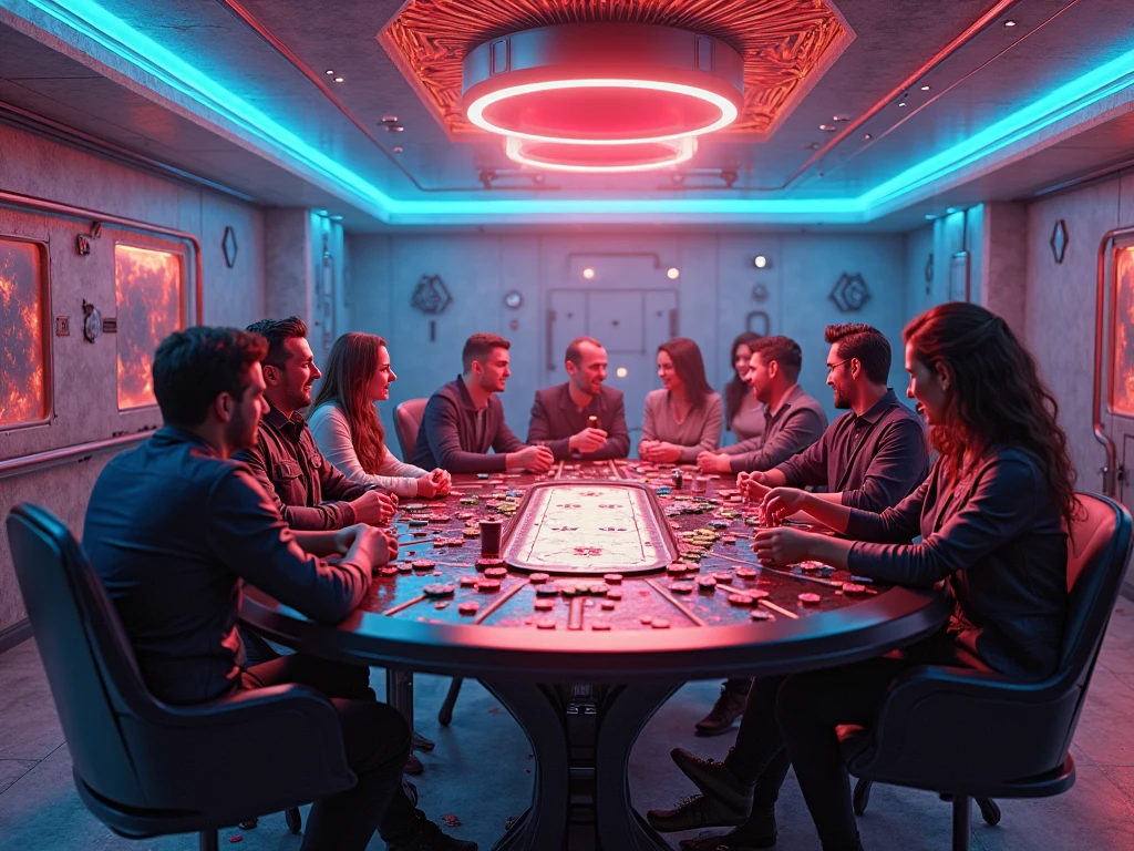 A personalized movie theater with medals, roulette frame, roulette course certificate on the wall and a projector projecting the roulette game in the center of the room , with men and women without army vest t-shirt with roller print, diamond chains and Rolex on the wrist, Batman Mask, with the roller print and Batman masks 