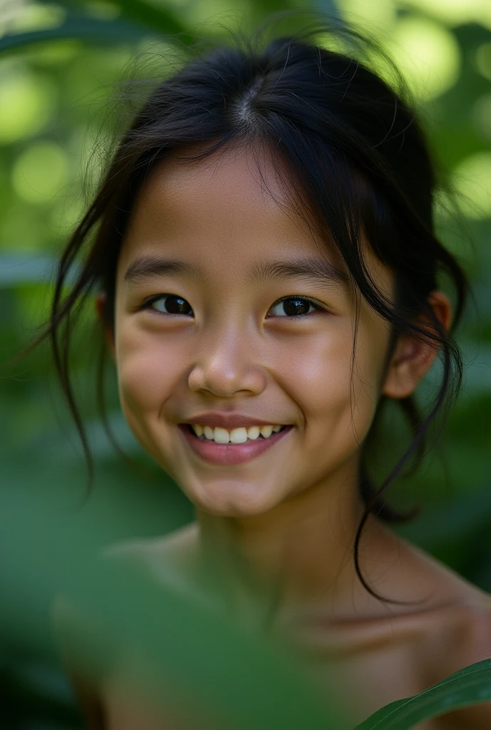 Japanese、Beautiful girl wearing a sleeveless T-shirt、shorts、Summer countryside、15 years old、shade of a tree、