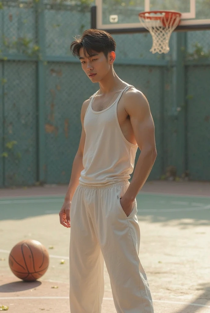 shirtless slender body,  boy