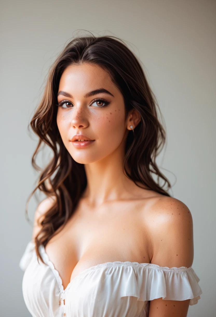 Italian girl, 27 years old, light redhead hair, dark blue eyes, athletic body, wedding dress, (((busty))), supermodel face, very realistic