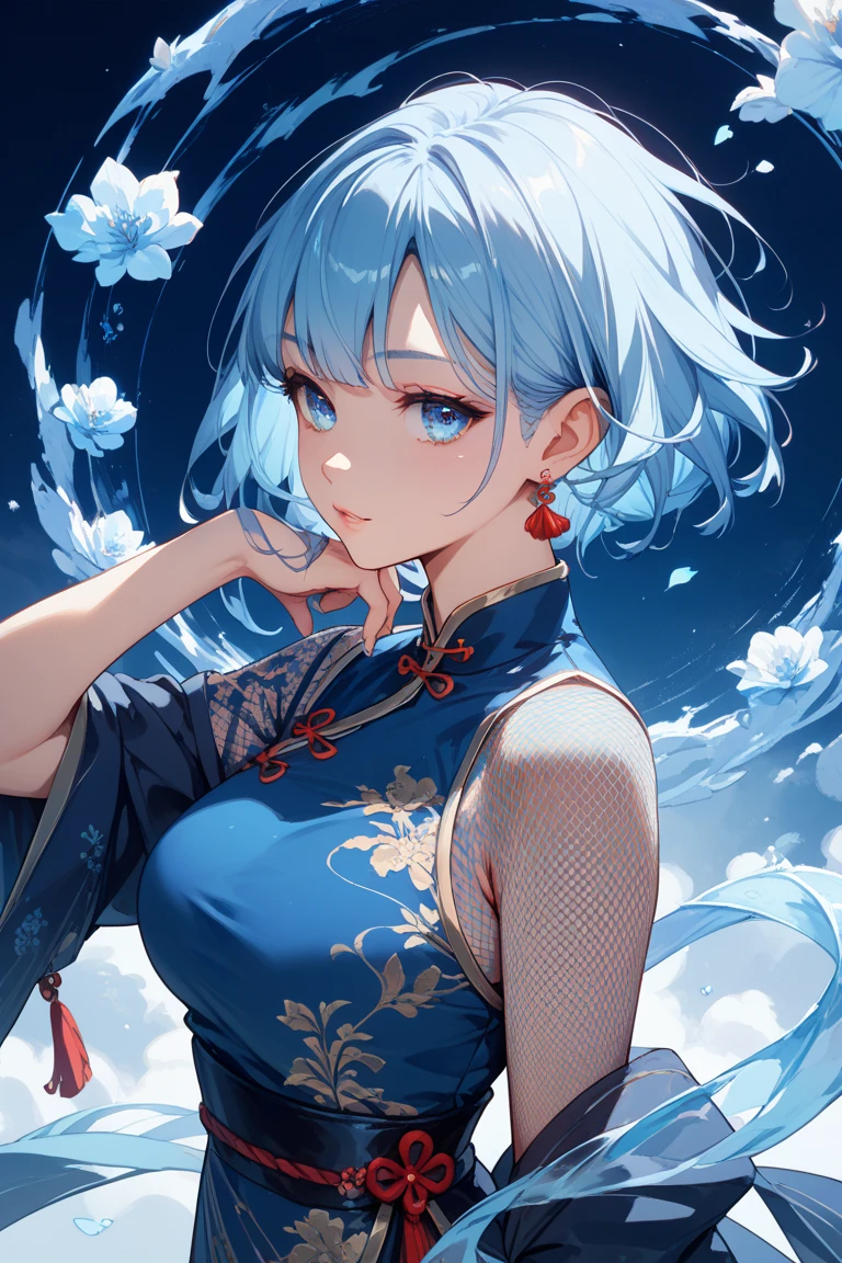 (masterpiece, highest quality, High resolution:1.2), One Girl, alone,Ram,(close)、blue eyes、Blue Hair、Seductive pose