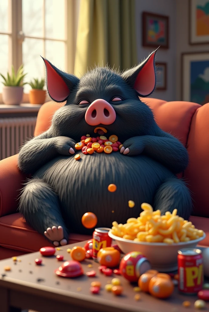 a cute thick possum femboy, ((big bulge)), ((big ass)), detailed facial features, beautiful eyes, long lashes, eating a delicious pancake, soft lighting, pastel colors, 1boy, highly detailed, digital painting, cinematic lighting, photorealistic, 8k, masterpiece