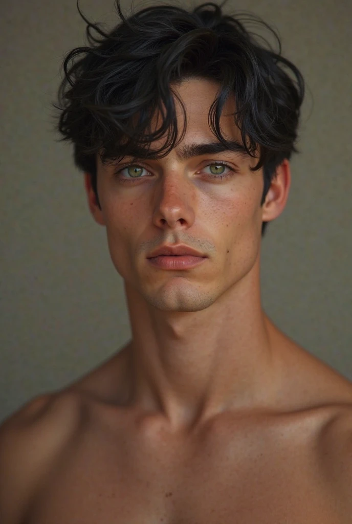((best quality)), ((masterpiece)), (detailed), young, tall, dark hair, beautiful eyes, intimidating, hunk, cat eyes, cute face, black, man , 1men