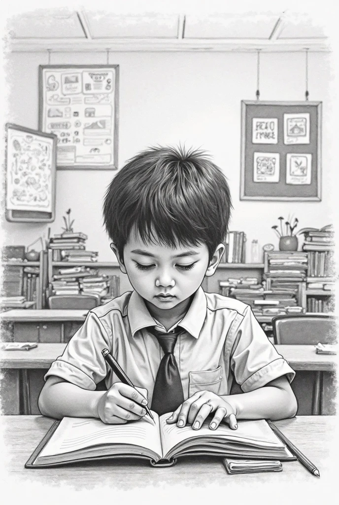 Write diligent boy