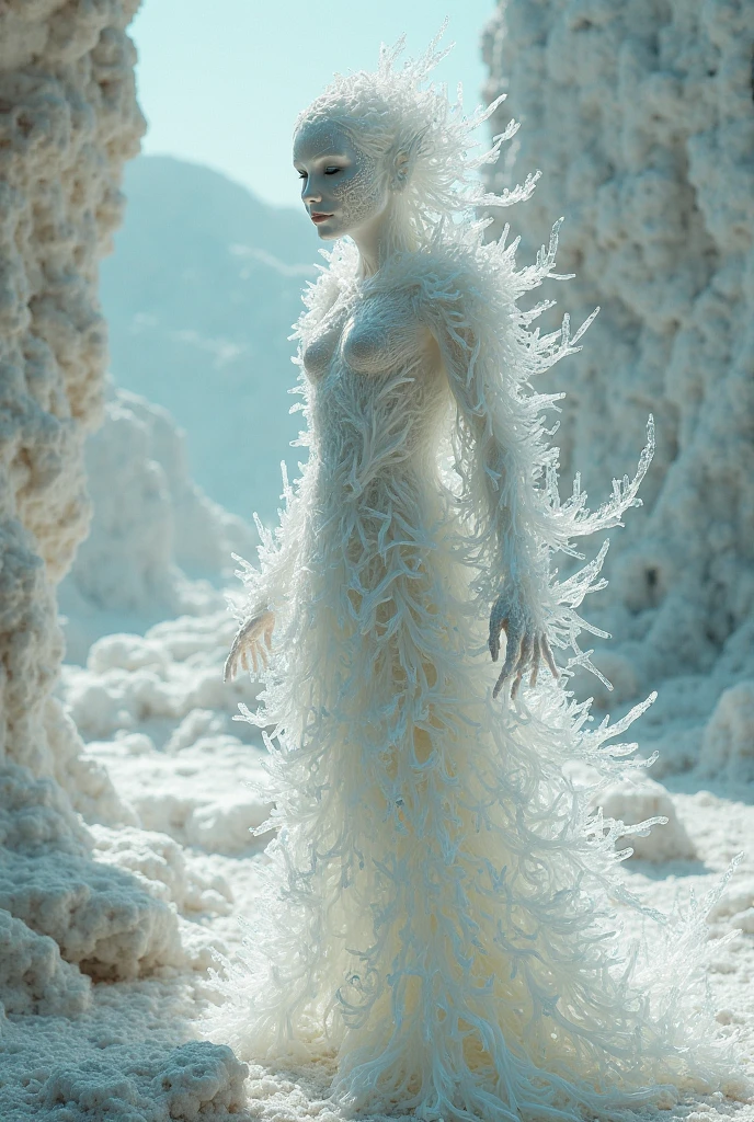 Draw a snake in drag and all made up in the snow