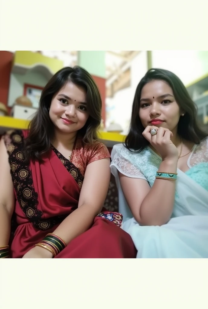 a group of women in saris posing for a picture, memes, candid picture, candid, candid photo, cute girls, on set, candid shot, annoying sister vibes, meme format, smooth in _ the background, assamese aesthetic, college girls, omg, with a cool pose, posing for a picture, very very low quality picture, desi , increase boobs size , milfs , all fits have huge boobs , big boobs , super huge boobs
