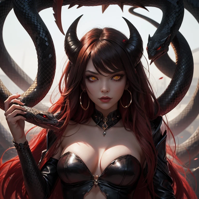 Illustrative image of a beautiful demon woman.corpo inteiro