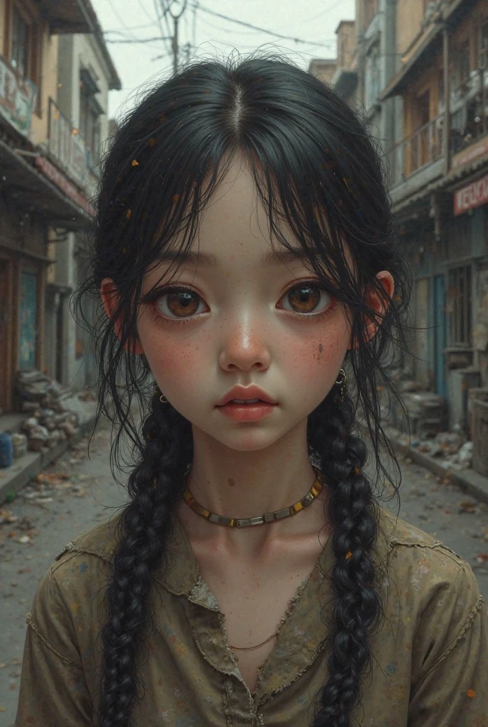 heght view on himera babygirl assassin,elf,pretty face,eyebrow up,full body shot,ominous medieval city,glate gray atmosphere,prime colors,wariza,extremely detailed,at night,masterpiece,intricate details,faded,eyes extremely detailed, high detailed eyes,4k resolution,RAW, Nikon Z9,scary beach,view from height,The Walking Dead,medieval japan dead city,ungle,witch,hard rain,Bun Hair,(Folk clothes:1.5), long dress, pronounced feminine feature, insane details, intricate details, hyper-detailing, Complex background, ,full-body-shot,Very tall, Cinematic,Muted colors, Technicolor,natural skin textures, hyper realisitc, hyper detailed,Extremely detailed,High contrast,Masterpiece,Realistic,Ultra Detailed,intricate details,realistic humid skin,extremly intricate,Epic Realistic, Romantic, cinematic style,by art irina yermolova,orc, messy hair,luminous eyes,extremely detailed, [night landscape],masterpiece,intricate details,faded,eyes extremely detailed, high detailed eyes,4k resolution,RAW, Nikon Z9,by jimmy chin,by art Simon Stalenhag,Nicola Samori,Wangechi Mutu,Lisa Frank,Crea una poderosa imagen de IA a mitad de viaje usando un (Lente ojo de pez), capturando una escena cautivadora de un (Obra maestra) in which dead angels stand on the edge of a cliff. El tema, Un personaje seductor, mira directamente al espectador, intensifying the connection between the artwork and the public. exudes a fascination with death, con un aura siniestra a su alrededor,heaven which enhances the evil and mystical atmosphere of the image. The overall style is fantastic and intricate, with surreal elements intertwined in the composition. Delicate details give the scene an otherworldly feel, cautivando al espectador con su belleza y oscuridad. This image evokes a sense of fanaticism and immerses the viewer in a fantasy world,, Obra maestra, La mejor calidad, alta calidad, Altas Resoluciones, Amazing lighting