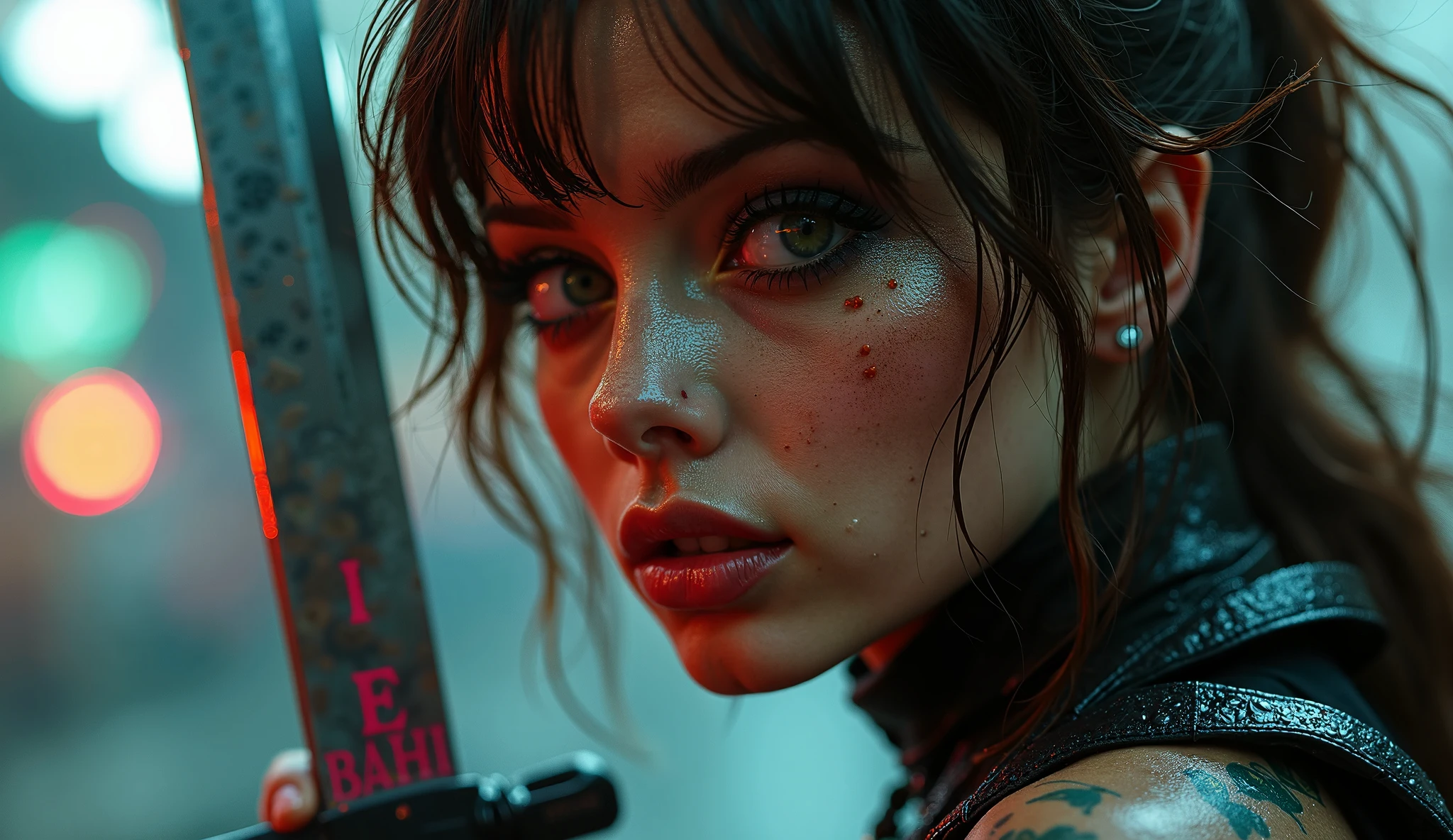 8k, realistic, vray, HDR, 6000K, on a post-apocalyptic ghostly train yard, overgrown tracks, rusting graffiti-covered trains, broken control tower. SZ_4po enviroment 
BREAK
close-up of a postapocalypse, radioactive mutant, soft lighting, yelling in pain
