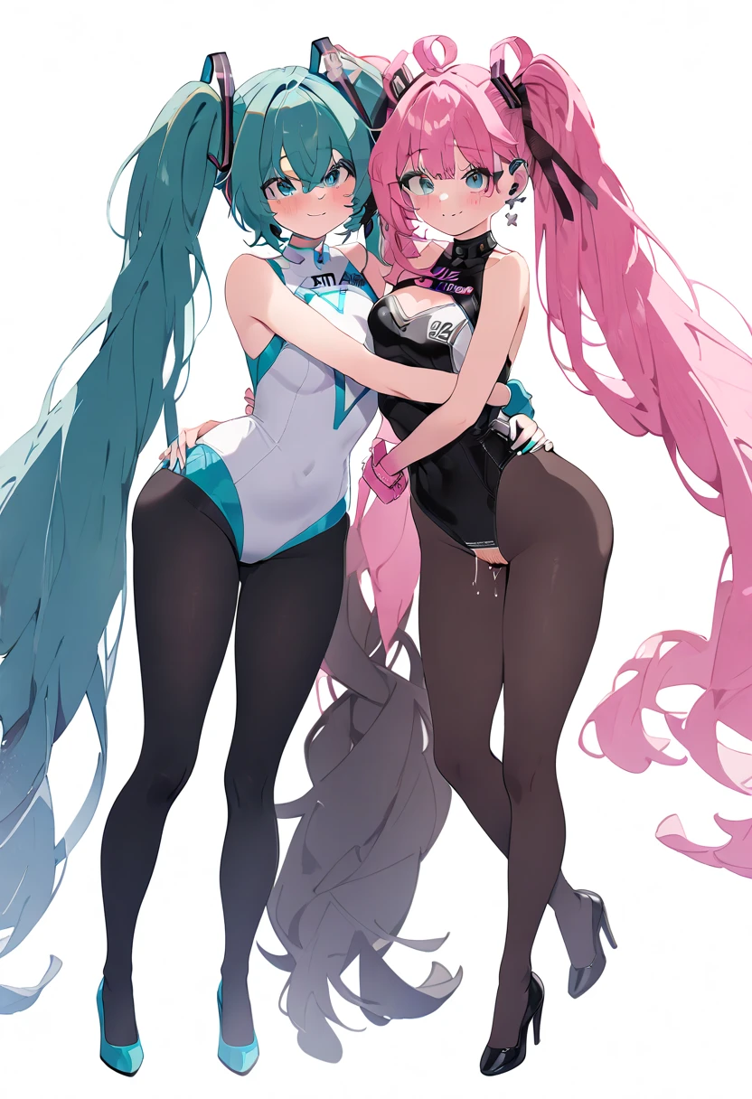 (8k, 最high quality, Tabletop:1.2)、Ultra-high resolution、adorable、最high quality, beautiful, absurdes,((Two Girls, twins)), Semi-long, Pink Hair, Aqua Hair, Pink Eyes, Aqua Eye, Open your eyes, Pale skin, , Hair Ribbon、 s old, (cryin) ,Cute Characters, Most detailed, high quality、(missionary, 2boy, penis, lying, vaginal, ass pov, sex, nsfw)、nose blush、steam、Oblique angle、Shiny Hair、Very fine and beautiful bright eyes、be scared、Very detailed, clear and beautiful face, Being stripped of clothes、No clothes、Slender body、Awards, Anatomically correct、((Scared))