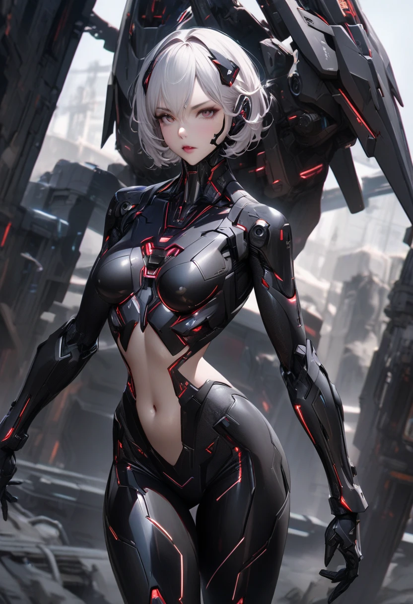 Megatron human woman with short silver hair and red eyes ?????