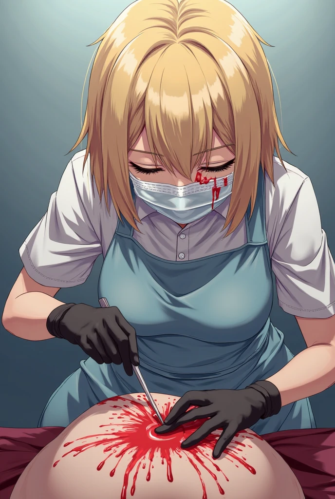 score_9, score_8_up, score_7_up, source_anime, BREAK, ((cgmu)), 1girl, pov, straddling viewer, nurse, heart eyes, heart shaped pupils, drool, yandere, covered in blood, blood on face