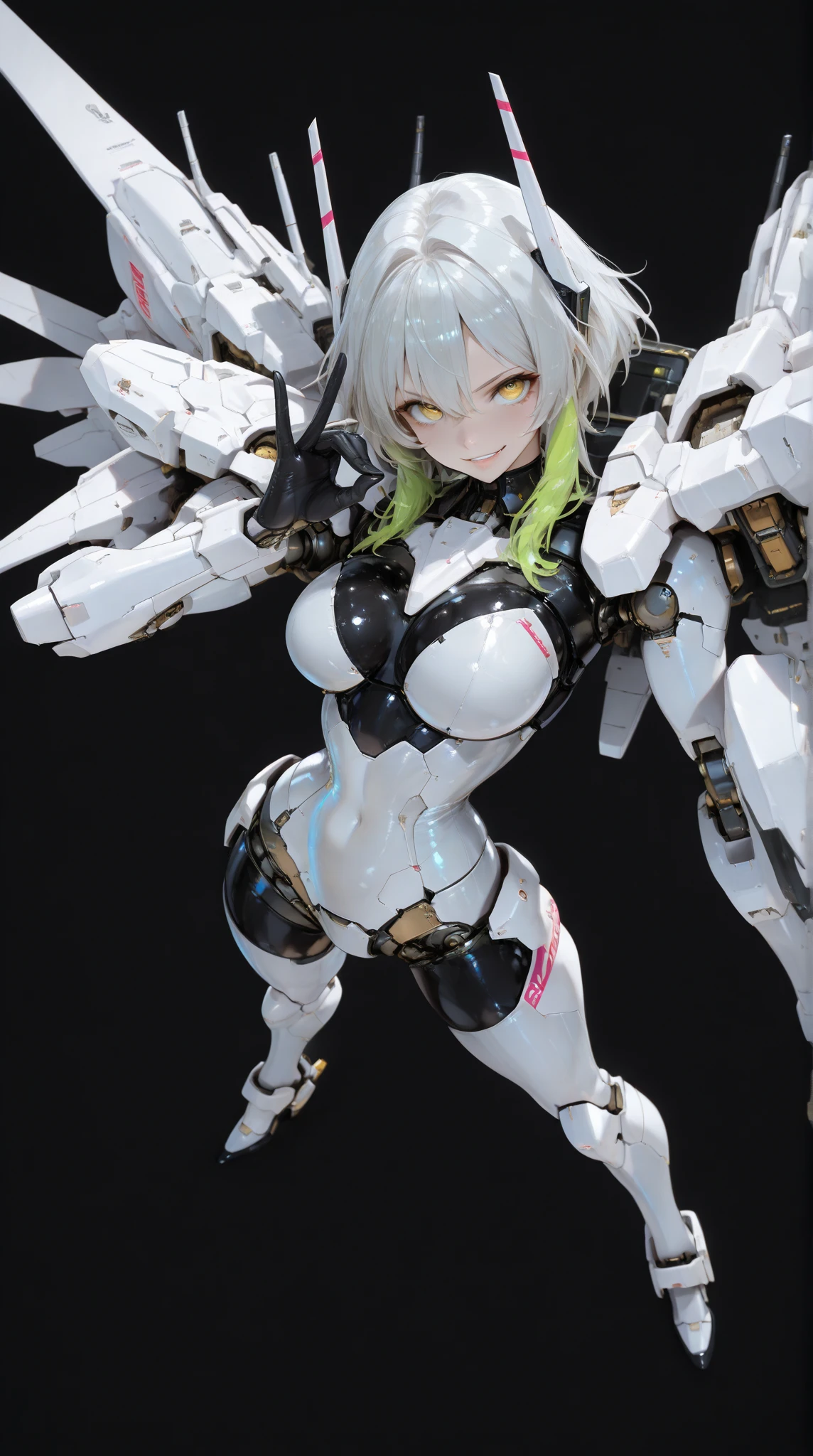 armor colored white and blue,a girl and a robot, japanese young girl, {(wear gothic lolita clothes with white frills:1.2)}, {wears a futuristic Gundam style armor}, with headgear, with v-fin , armored shoulders,armored under arms, armored under legs,full body:1.5, ,(彼女は巨大なロボットに取り込まれた:1.2) ,
 cute, (cute:1.2), (bob cut:1.3),三つ編み, 黒髪, 太い眉毛, 薄い色の虹彩, 大きくて輝いている黒い瞳, 長いまつげ, 小さく薄い色の自然な唇, (Average face of Japanese idols), (日本人特有の童顔:1.3), (baby face), 広いおでこ:1.2, ふっくらした頬, 小さな顎,  visible side boob,, ,looking at viewer,Focus on the eyes , 

 3D rendering, 
 Small robot, 
 portrait female anime, 
 cute 3d anime rendering, 
 cute detailed digital art, 
 mini cute mech, 
 3D rendering stylized, 
 3D renderingされたキャラクター アート 8k, 
 cute digital painting, 
 Anime style 3D, 
 Super detailed rendering, 
 weapon in hand, 
