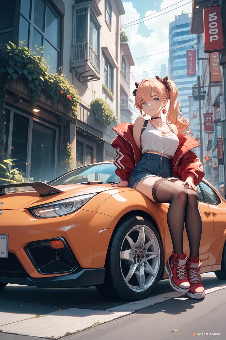 Pintura de coches deportivos, automotive design art, Lamborghini, estilo Lamborghini atrevido, sin sombra., vehicle illustration, carros deportivos, 10, hermoso arte lineal, borrador, sin pintar, Fine Detailed Art Style, Lines only, HD Line Art, ilustraciones de alto contraste, carros deportivos, Estilo de boceto, Car design, Arte vectorial HD, carros deportivos, moderno, Alta calidad, detalles altos, premiado, mejor calidad, high resolution, with girl sitting posing still side anime style, en ciudad, festejando una victoria