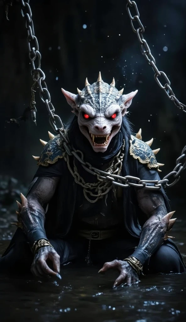 Chain Human Creature Mysterious creature locked by chains - SeaArt AI