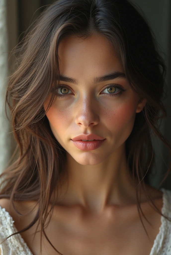 (best quality, high-res, realistic:1.37), HDR, ultra-detailed, 20-year-old woman, beautiful detailed eyes, beautiful detailed lips, long eyelashes, flawless skin, makeup, elegant posture, soft natural lighting, subtle background , portrait, vivid colors