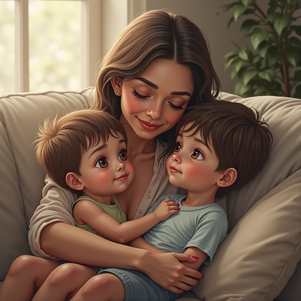 Mother with 02 boys