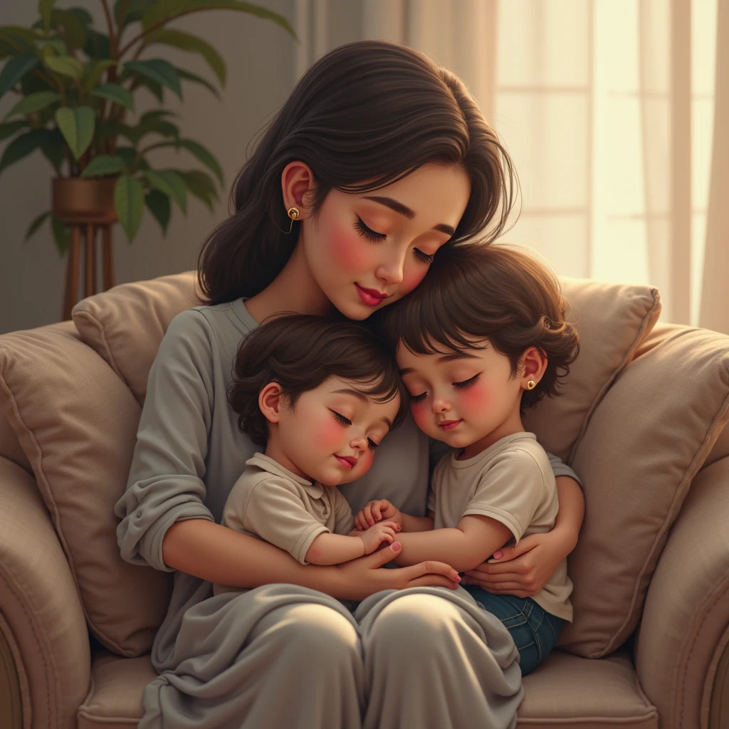 I will have a birthday.. Please make me a picture of me together (Woman) and my two twin brothers (laki-laki).. When I was a teenager, and they are still babies.. The theme is billionaire