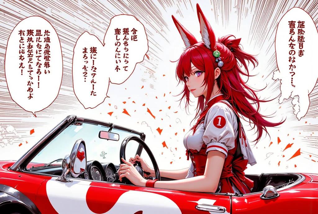 ((masterpiece)), ((best quality)), (ultra-detailed), (kawaii), illustration, anime style, (beautiful eyes), Ferrari Testarossa, Anthropomorphism, dynamic pose, Fusion and unification of a girl and a car, dynamic pose.