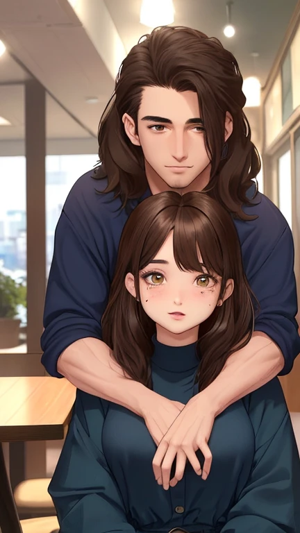 (masterpiece:1.4), high quality, high definition, sharp focus, detailed clothes, detailed body, detailed face, best quality, 4k, 8k, absurd resolution, intricate detail, detailed hands, detailed eyes, animation, illustration, highly detailed, highres, extremely detailed, <lora:ETO_OCC002:0.7> ETO_OCC, black hair, curly hair,longhair, thick eyebrows, <lora:hyperdenoiser_v090:0.6>, (plump), (hazel eyes:1.3), (parted bangs:1.9), <lora:mesugaki-10:0.6>, smiling, smug, <lora:ETO_OC:0.3> ETO-OC, <lora:sensualface_type1:0.6>, seductive smile, <lora:perfetfingers:1>, 1girl, breasts, skindentation, <lora:hyperrefiner_v090:0.6>, <lora:sitting_on_lap-10:0.6>, sitting, sitting on person, sitting on lap, 1boy, faceless, faceless male, (looking at another), couple, hetero, sitting, sitting on person, lap, legs, (from side),
