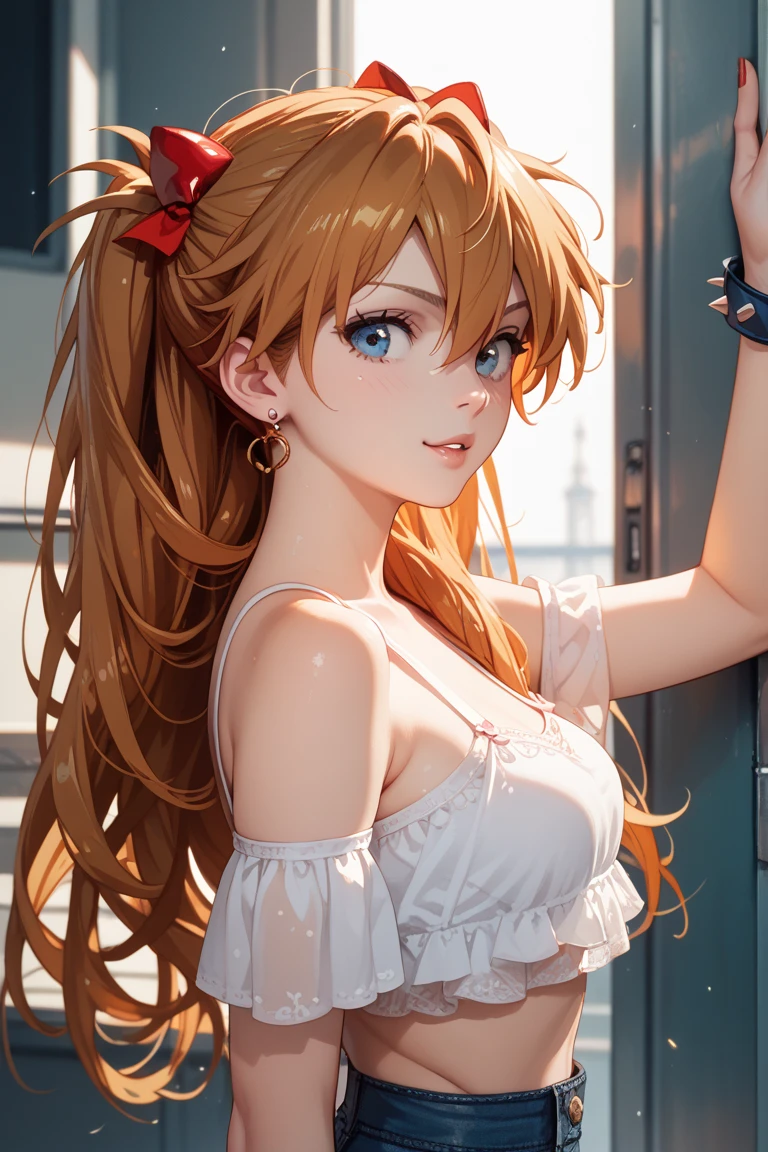 zavy-fzzgrfft, manga of Asuka Langley, dynamic lighting, dots, screentone, evangelion, cleavage, busty,