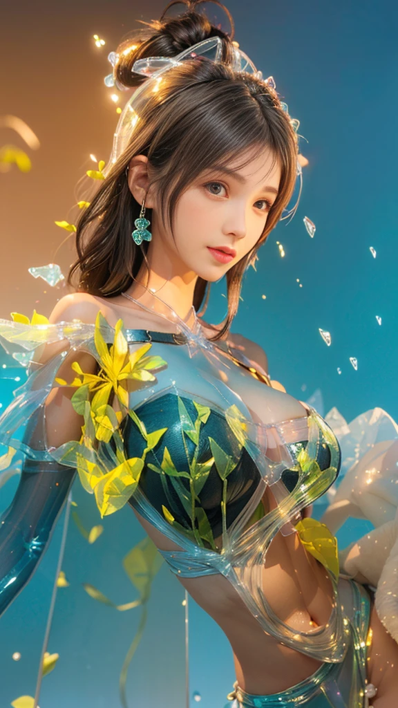 Flower Fairy 1.5, (Perfect Body 1.5), (Huge cleavage 1.5), (Exposed Breasts), (Sheer Underwear), Breasts Larger Than Torso, Crazy Bloated Breasts, Ill-fitting Clothes, Snow-White Skin, Style Art Germ, Extremely Detailed Art Germ, IG Model, (Best Quality), Ultra Detailed, Ultra Realistic, Octane Renderer, High Dynamic Range, (HDR), 32K Resolution, Super Resolution, Megapixels, Tyndall Effect, Lens Vires, Shadows, Backlight, Depth of Field, natural lighting, hard focus, film grain, mirror light hologram, ray tracing,
