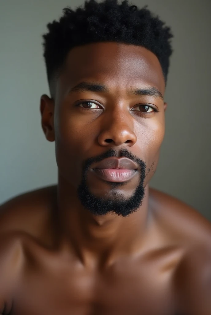 Naked black man with uncircumcised