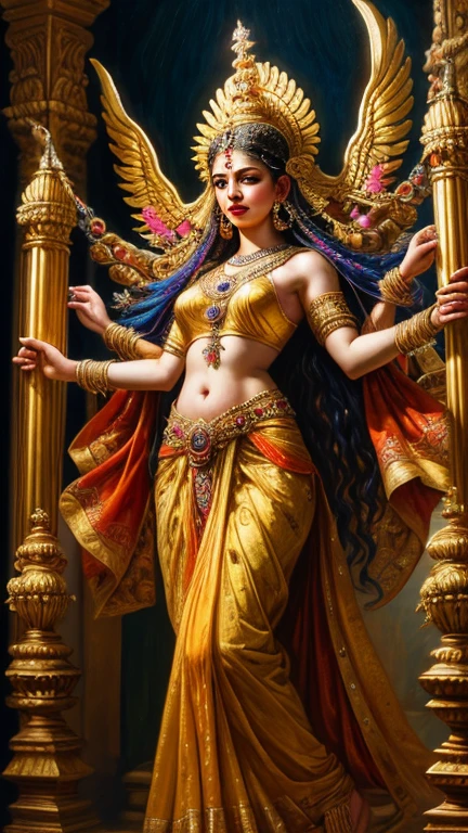 There is a beautiful goddess standing on a large lotus flower in the void,Perfect body posture,(Long curved eyebrows),Beautiful eyes sparkle,The large, Jewel-like eyes sparkle,Clear pupils have reflected light,二重まぶた,Lying silkworm,((Plump and rosy lips))Nipples clearly visible,((Flushed cheeks)),The mandible is plump,Fair skin is delicate and smooth,Delicate skin translucent,A delicate and dexterous crown,inlaid gemstones,Exquisite and ingenious,inlaid gemstones,Sitting on a light red lotus in the air,look straight at the camera,((Pinch the stem of the lotus flower with one hand)),(((nice hand))),((((Good feet))),(((good legs))),realisticlying,white skinned,((Correct body structure)),White clothing,decorated in white,baiyun,Blue sky,Head background with round light,Behind him is a colorful rainbow circle,Color glow is turned on,Front lighting,Positive light,No shadows on the face,There are no shadows on the body,Blue sky,Unreal space,ethereal world,dreamworld,with blue sky and white clouds,tmasterpiece,4K,ultra-definition,professional photoshooting,Perspective looks up,Standard lens shooting,