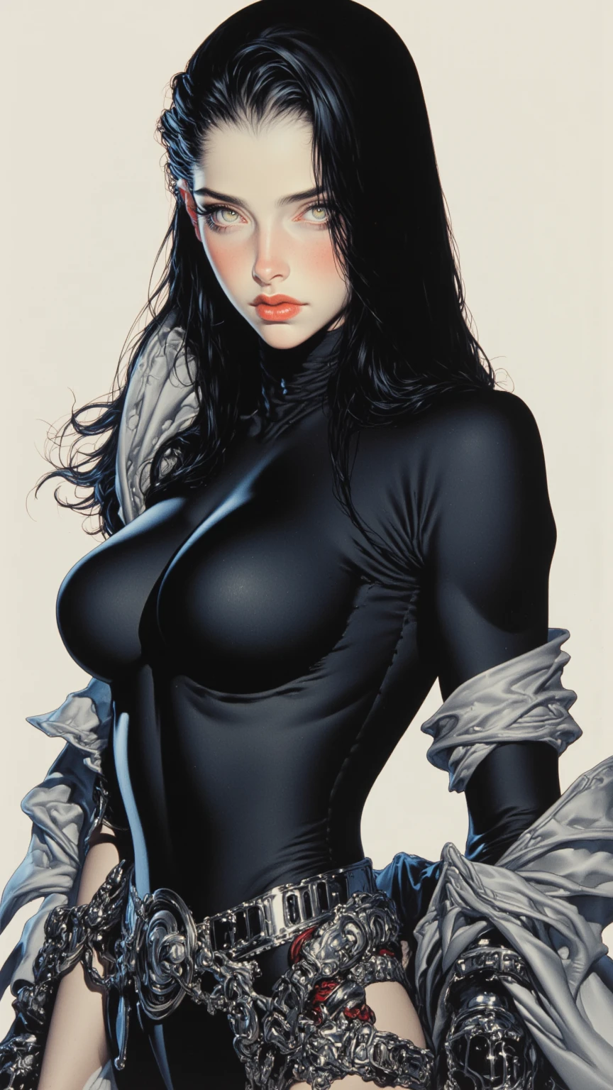 (comic style), (colored line art:1.5), (1girl:1.3), ((black and white)), hanfu, geisha, ((zen)), (masterpiece, top quality, best quality), extreme detailed background, good composition, good anatomy, perfect lighting, good shading, zen calligraphy, (realistic:1.3), naked, nude
