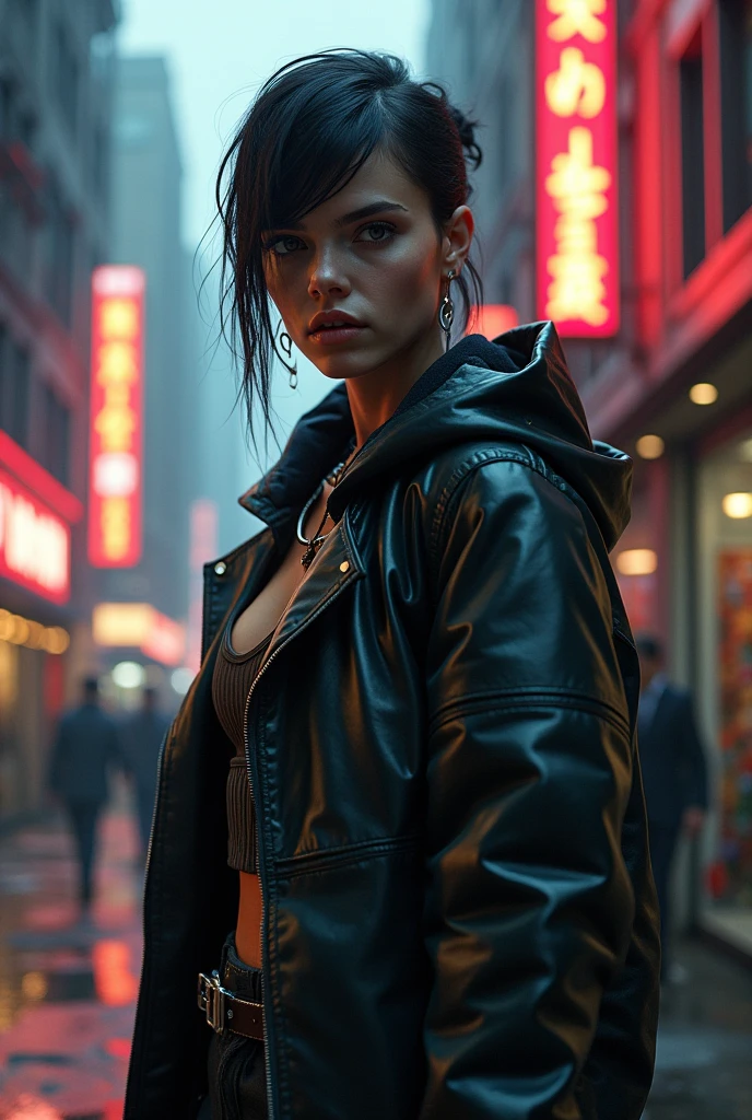 Lara Croft. Steampunk clothing on - top hat and trench coat for Lara's unique cyberpunk style. Reimagined in a cyberpunk universe, cyberpunk style, cyberpunk, cyberpunk outfit, punk hair, augmentation, cybernetics, glowing neon lights, cinematic scene, hero view, action pose, beautiful 8k, detailed background, masterpiece, best quality, high quality, absurdres, vivid, naked vagina