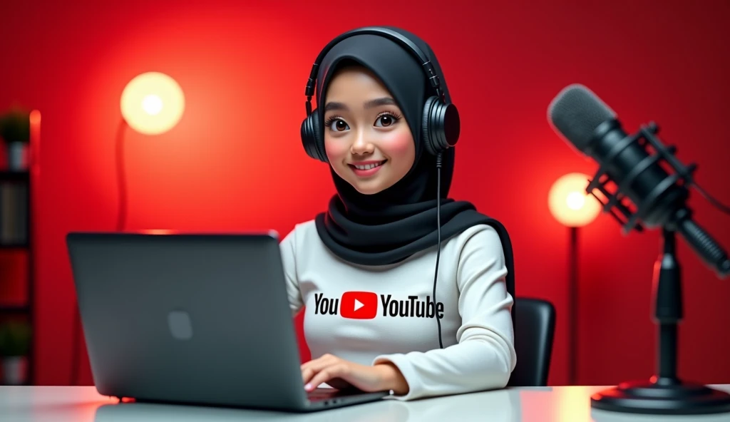 A 15-year-old gril plays free fire on a phone screen "pont hub" white bedspread and the white t-shirt he is wearing should have "theshara" written on it in 3D. There should be two black walls and the child should appear from a 3D angle