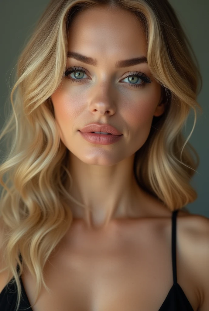 (best quality, 8K, Meisterwerk), gorgeous woman, hyperrealistisch, 1girls, Gesicht von Elsa Hosk, sehr detaillierte Augen und Gesicht, beautiful detailed eyes, (very huge breasts, small hips and large, Attractive body), (Beine spreizen), ((blondes Haar, lange Haare), (gewelltes Haar)), (black legwear), drinnen, Bett, ((Nacktheit)), ((spreizen pread), ((Vaginale Ansicht)), ((lying on your back))