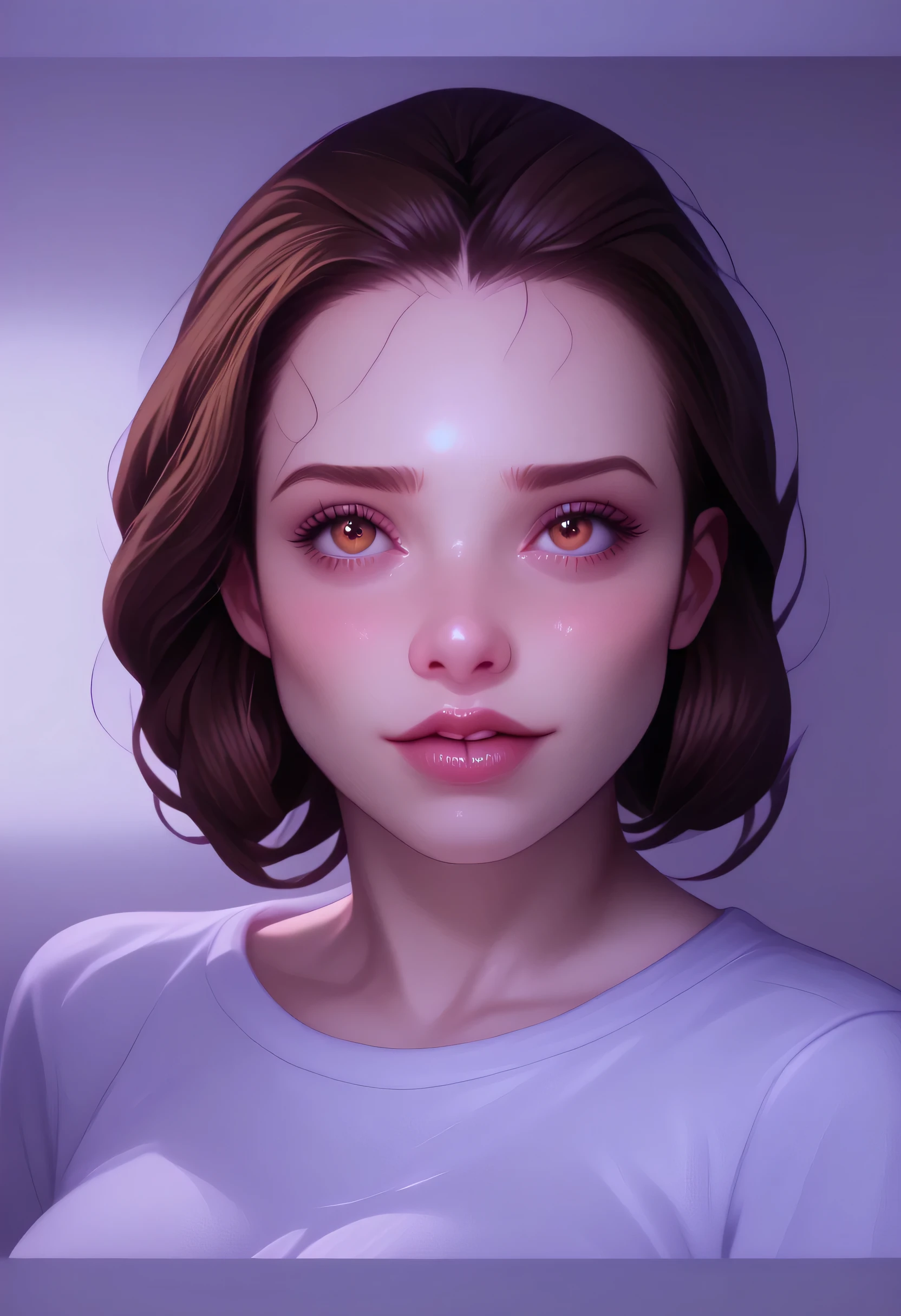 a close up of a woman with a white shirt and brown hair, portrait sophie mudd, accurate ultra realistic faces, photorealistic beautiful face, ultra - realistic faces, hyperrealistic beautiful face, ultra realistic faces, beautiful realistic face, young female face, realistic perfect face, hyper realistic faces, realistically rendered face, photorealistic faces, hyperrealistic ****, ultra realistic faceHD, (best detail), (best quality), Two-dimensional,
