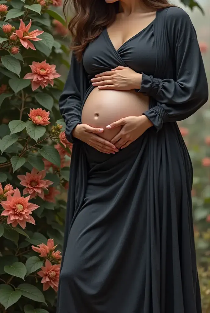 Big curves pregnant belly with big 