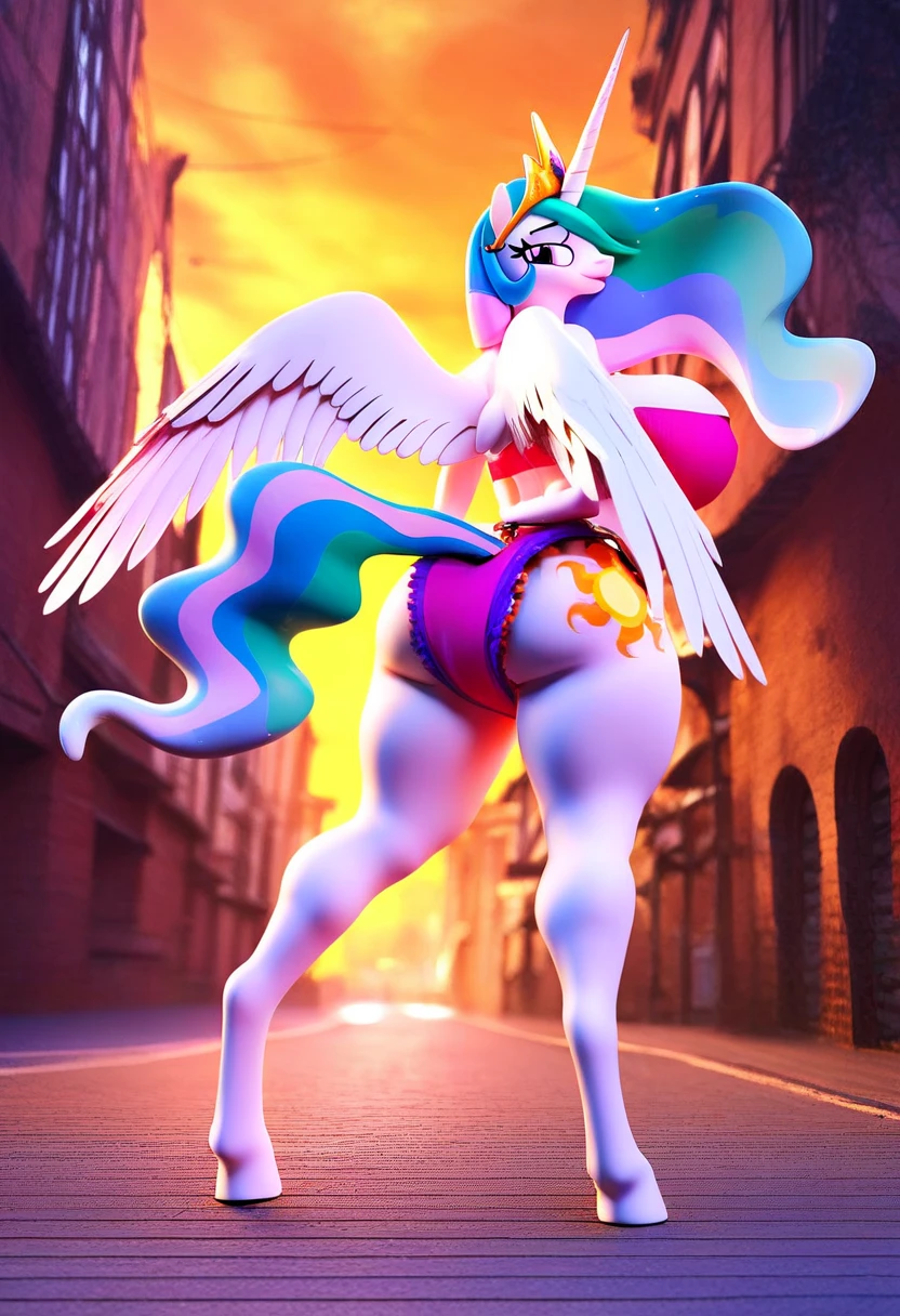starfire, green eyes, red hair, naked, fishnnet thighhighs, fishnet long gloves, g-string, doggystyle sex, side view, slim, street, public, espectators, people, fat man, forced, skirt, 3d, concert