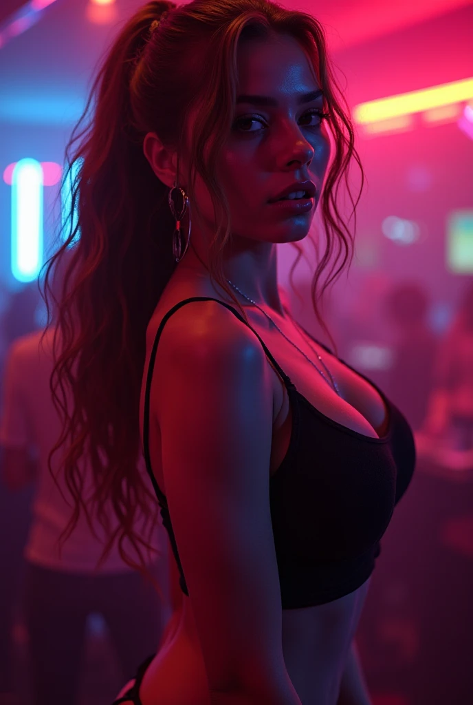 A sexy beautiful girl shouted on a man