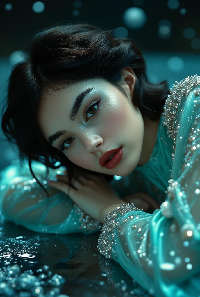 Mermaid holding make up