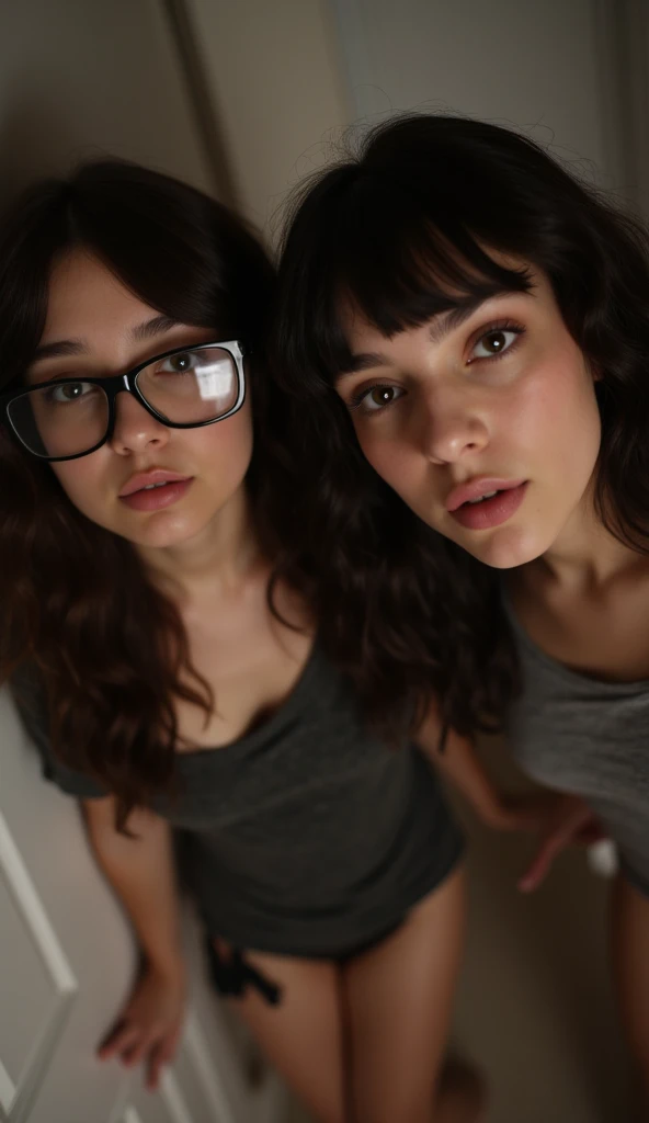 2heads, two headed girl, gamer, nerdy, chubby, age 16, playing game, holding controller, wearing gaming headset, American, cute,