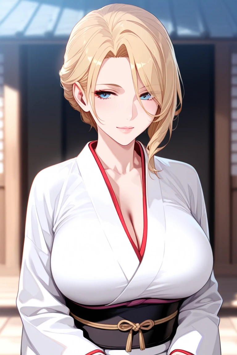 best quality, masterpiece, High resolution,, 1 girl, Detailed face, (Upper Body:1.6), actual, Rich in details, (White Hanfu:1.2), (Beautiful body:1.4),Red translucent armor，Arm mecha，blonde short hair，Long ponytail hairstyle，Huge Breasts，cleavage，Pistol hanging from waist，fighter pilot，fighter hangar，Sexy，lipstick，Golden Eyes，stockings，Short skirt，Nipples exposed