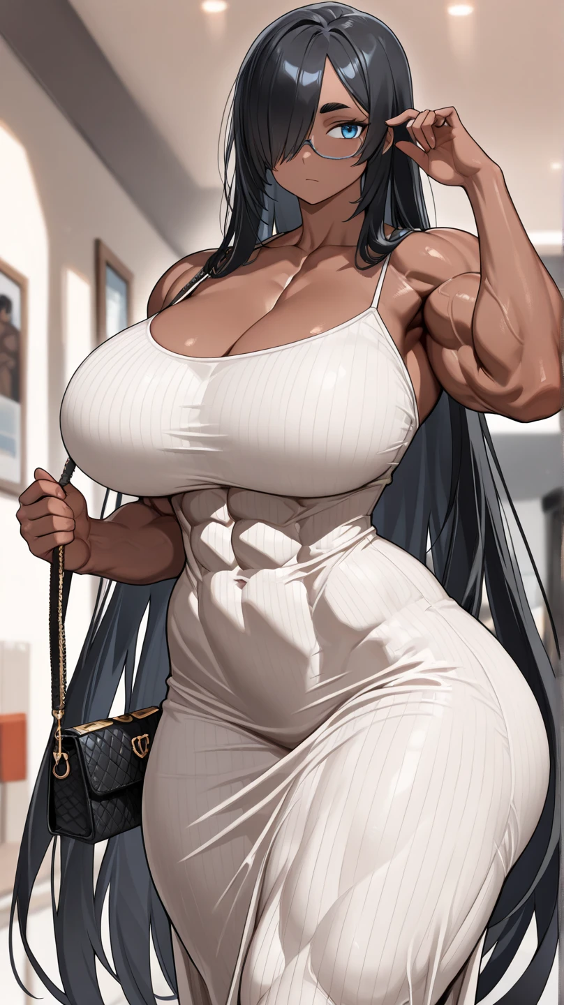 uploaded e621, score_9, score_8_up, score_7_up, score_6_up, score_5_up, score_4_up, rating_safe, smooth, source_furry, {realistic}, mature female, HUMAN, seductive, DARK SKIN, countershading, huge breasts, {{{ very long dark hair over the shoulders, sliver balayage highlights, black nipple out, sexy cleavage, tall, nip slip, armpit hair, with very long thick hair, hair model, juicy ,long hair, thick hair, luscious hair, cascading hair, gorgeous hair, beauties long hair, dense hair, hair locks , big flowing hair, traditional milf hairstyles, very long flowing hair, elaborate long black hairstyle, jaw-dropping beauty}}}, panties, sleeveless thread t-shirt, very thick armpit hair, cleavage, tall, brown lips, hazel eyes, wide hips, extra thicc