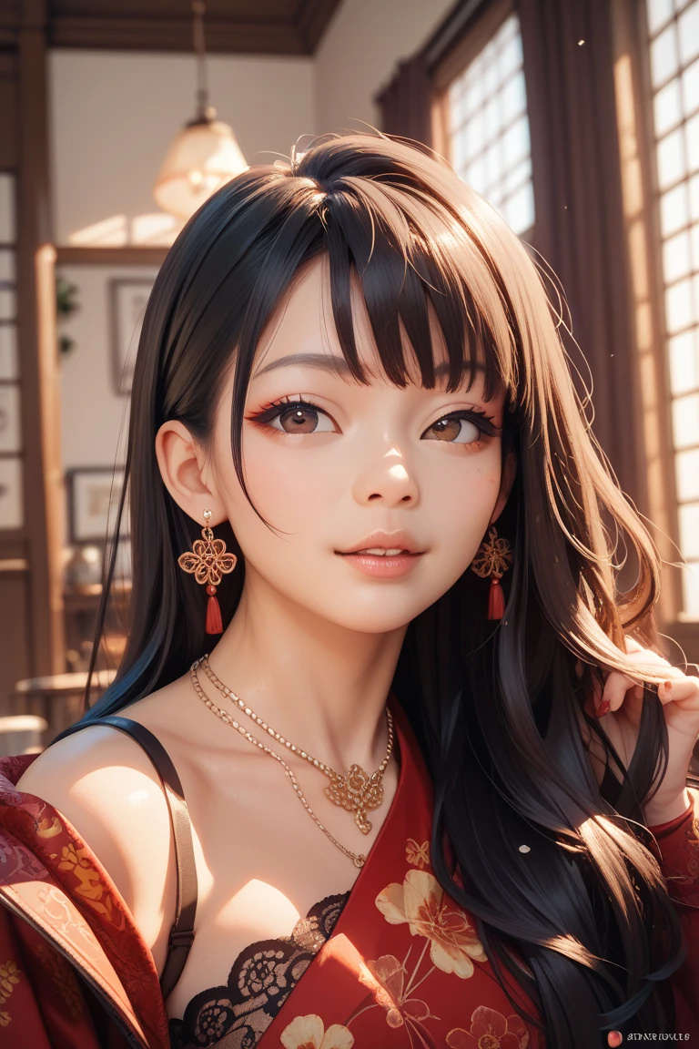 masterpiece, highres, best quality, 1girl solo, kamisato_ayaka, smile, kimono
