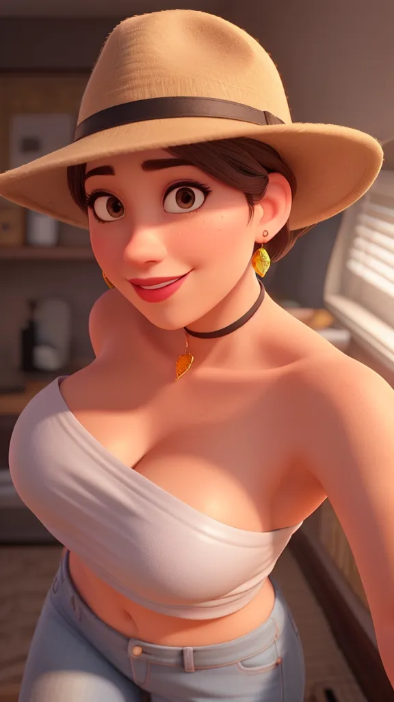 ((masterpiece)), ((best quality)), (detailed), perfect, solo, pauline, gorgeous woman with red bikini, luscious lips, long hair, huge breast, deep cleavage, huge breasts, sexy, Pauline like a busty pornstar