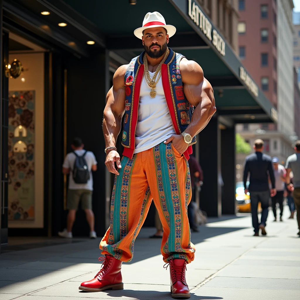 An african man is dancing on the street,
masterpiece