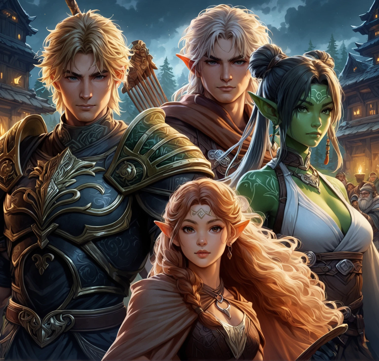 il y a deux personnes côte à côte dans un jeu vidéo, , de World of Warcraft, capture d'écran de World of Warcraft, World of Warcraft style, style mer des voleurs, dans World of Warcraft, un couple