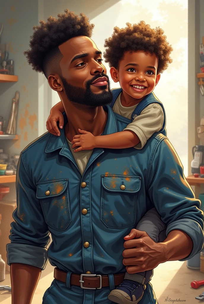 Black father with his baby daughter celebrating Father&#39;s Day