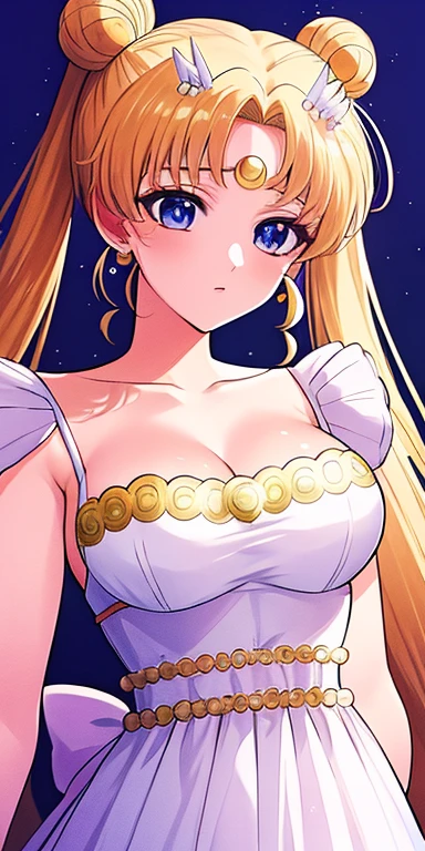 SMU Sagitsukino, 큰pectorals, Standing, Solo, Masterpiece, Best Quality, Detailed face, Detailed Eyes, high resolucion, Masterpiece, Best Quality, Detailed face, Detailed Eyes, high resolucion, Princess costume,tranquility,프린세스tranquility,네오퀸tranquility,pectorals,Big,거대한pectorals,풍만한pectorals.a blond,Dumpling head,왕pectorals,breast,forehead crescent moon,젖pectorals,흘러넘치는pectorals,voluptuousness,The dress,crescent moon on forehead,苦痛스러운표정,苦痛표정,苦痛,苦痛,distortion