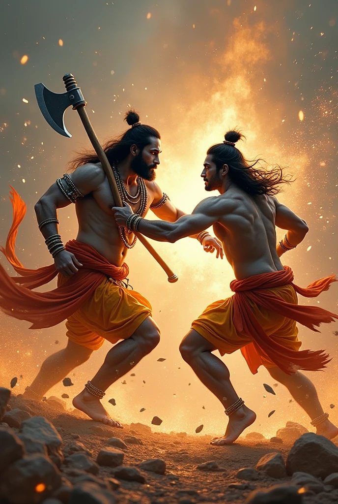 Arrow battle between Arjun and karna, dynamic lighting