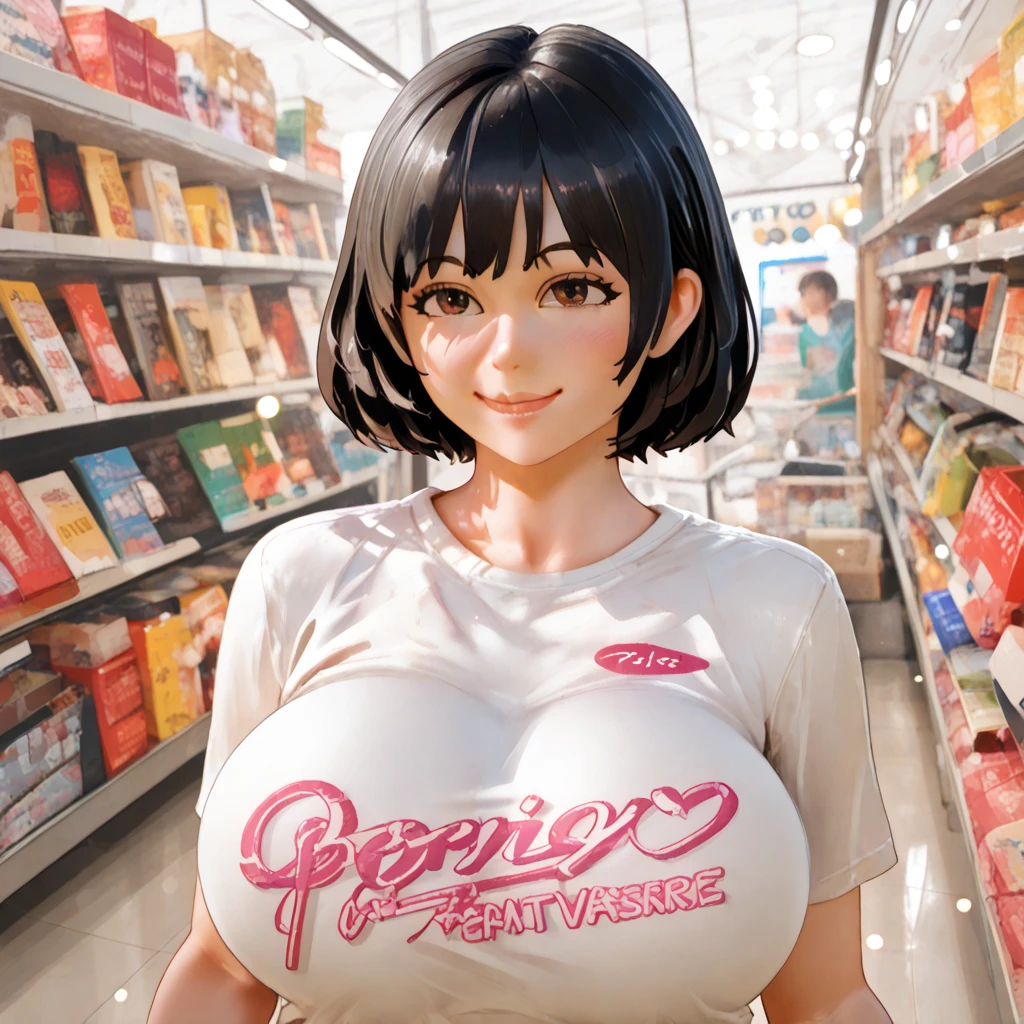 「highest quality、masterpiece、An illustration、very delicate and beautiful、very detailed、cg、8k wallpaper、wonderful、small details、masterpiece、最高の究極の芸術very detailed cg Unity 8k wallpaper」、japanese girl、(((huge breasts 1:1)))、(((Super Big 1:2)))、(((Pee)))、(((nipples are visible)))、(((I can see your breasts)))、(((huge nipples)))、(((short hair)))、(((Blue School Swimsuit)))、(((black hair)))、(((closed mouth)))、(((gentle smile)))